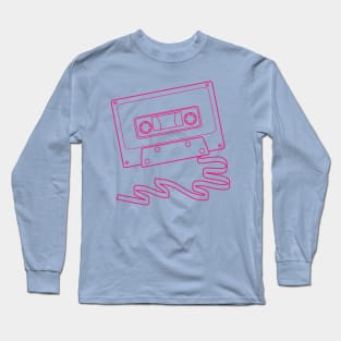 Cassette tape with ribbon in bright pink Long Sleeve T-Shirt